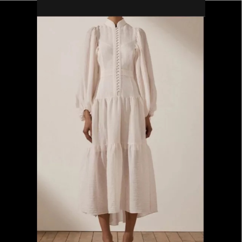 NEW Shona Joy Charlotte High Neck MIDI dress - Picture 2 of 7